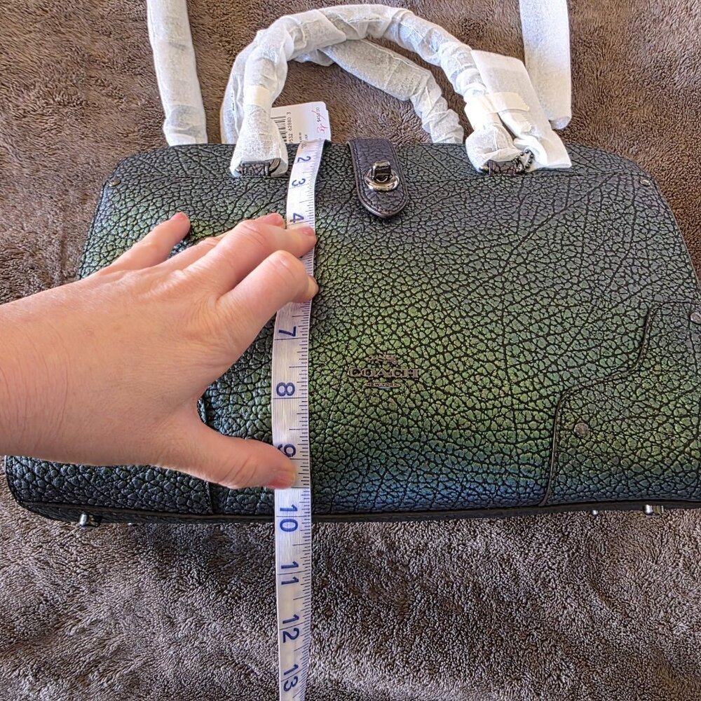 Coach Mercer 24 Iridescent Hologram Leather Satchel Crossbody NWT Auth - Picture 13 of 16